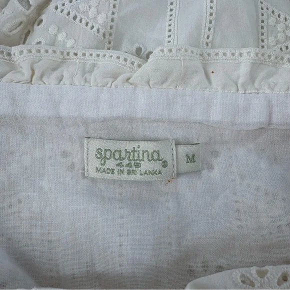 Spartina 449 Taralynn Eyelet Cream Top - Picture 3 of 10